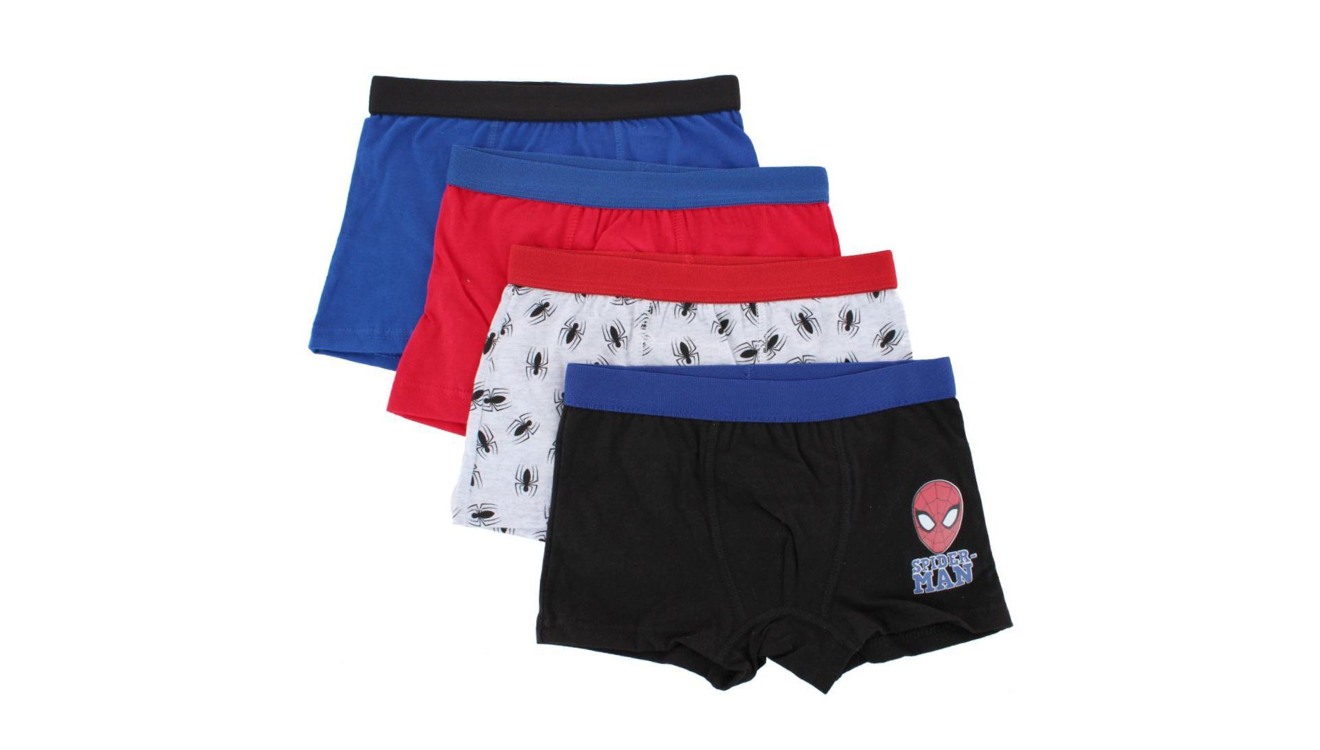 Textiel Trade Boy's Spiderman Boxer Briefs (4 Pack), 7-8, Assorted