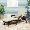 Okak HDPE Reclining Patio Chaise Lounge with Optional Cushion,Ergonomics Outdoor Long Chiase Poolside Chair for Deck,Backyard&Pool - 2 of 4