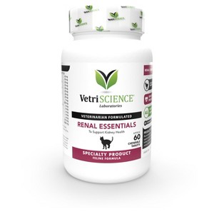 VetriScience Renal Essentials, Kidney Health for Cats, Fish Flavor, 60 Chewable Tablets - 1 of 3