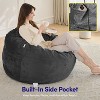 3FT Bean Bag Chair, Adults Foam Round Big Sofa Bean Bag for All Ages, Removable Velvet Cover by Sweet Home Collection™ - 4 of 4