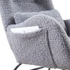 Modern High-Back Rocking Chair with Teddy Fleece for Ultimate Comfort - 3 of 4