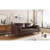 ORRD Mid-Century Modern 3-Seat Sofa, PU Leather Tufted Couch with Solid Wood Legs & Bolster Pillows for Living Room, Office - 3 of 4