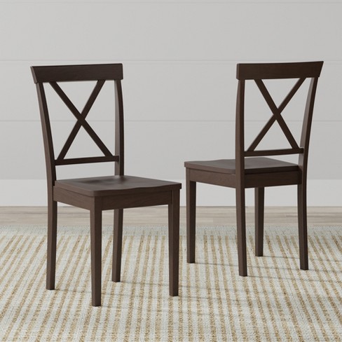 Solid wood cross back best sale dining chair