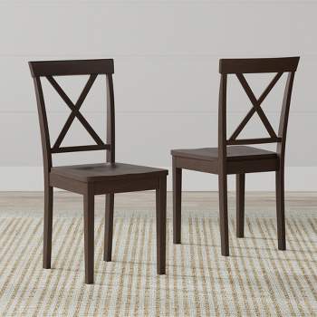 Glenwillow Home X-Back Solid Wood Dining Chairs (Set of 2)