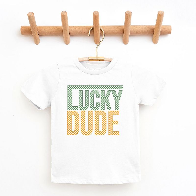The Juniper Shop Block Checkered Lucky Dude Youth Short Sleeve Tee, 1 of 3