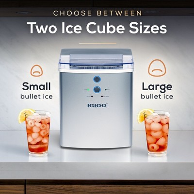 Compact Silver Stainless Steel Portable Countertop Ice Maker
