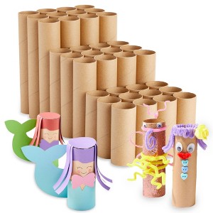 Bright Creations 36-Pack Brown Cardboard Tubes for Arts and Crafts, DIY Craft Paper Roll (3 Sizes) - 1 of 4
