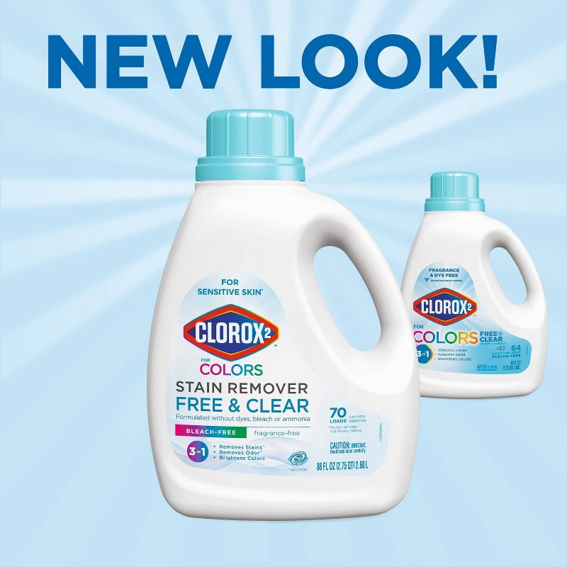 Clorox 2 for Colors - Free &#38; Clear Stain Remover and Color Brightener - 88oz, 3 of 14