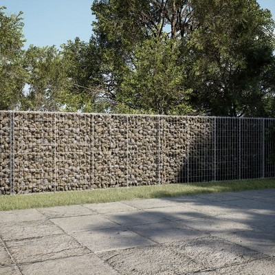 vidaXL Gabion Basket Silver Galvanized Iron Large Heavy Weight Endurance