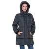 Women's 3/4 Puffer Coat with Cozy Faux Fur - S.E.B. By Sebby - 3 of 4