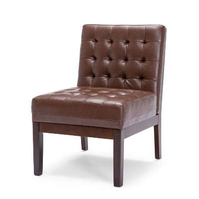 NicBex PU Fabric Accent Chair,Upholstered Living Room Chairs with Mid-Height Backrest and Tufted Stitching,Accent Chairs for Living Room
