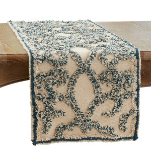Saro Lifestyle Tufted Rug Runner, Blue, 16" x 72" - 1 of 4