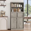 50.9" Tall Bathroom Storage Cabinet, Freestanding Floor Cabinet with 2 Drawers, Kitchen Pantry Cabinet for Living Room Kitchen Bathroom - 4 of 4