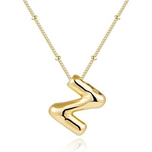Chunky Balloon Initial Necklace 14K Gold Plated Non Tarnish Mom Gift Gold-Z - 1 of 4