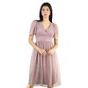 Artyska Women’s Shimmer Puff Sleeve V-Neck Midi Party Dress - 4 of 4