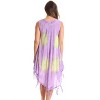Riviera Sun Womens Tie Dye Summer Dress - Beach Cover Up with Embroidery & Fringes- Dresses for Women - 3 of 3