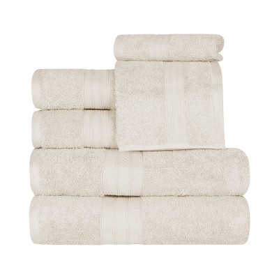 Classic Plush Absorbent 6-Piece Towel Set, Almond - Blue Nile Mills