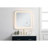 Elegant Lighting Lux 30in x 30in Hardwired LED mirror with magnifier and color changing temperature 3000K/4200K/6000K - 2 of 4