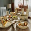 SEVOBAL Serving Platters Handcrafted Ceramic Floral Side Plate, Elegant Dining Accent for Everyday and Entertaining, Off-White, 10.04"*10.04"*0.98" - 4 of 4