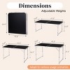 SEVOBAL Folding Table 4 Foot Portable Heavy Duty Plastic Fold-in-Half Utility Table Small Indoor Outdoor Adjustable Height, Black, 66"*64"*8.5" - 3 of 4