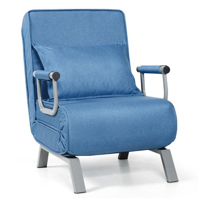 Tangkula Sofa Bed Folding Arm Chair Sleeper 5 Position Recliner Full Padded Lounger Couch