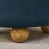GlasFlength Ottomans and Benches Round Storage Ottoman with Reversible Table Top Simple Design for Living Room Bedroom, Dark Blue, 18.7"*18.7"*16.1" - 4 of 4