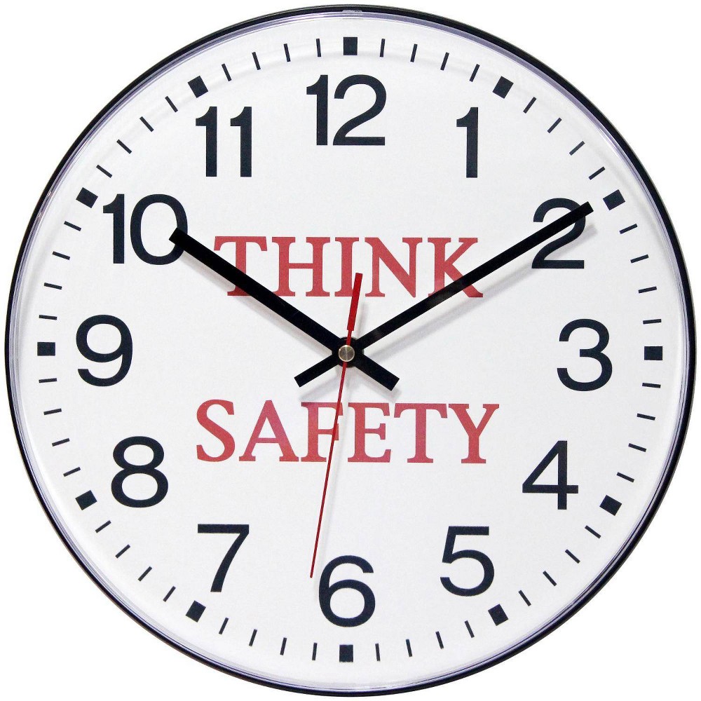 Photos - Wall Clock 12" Think Safety  Black - Infinity Instruments