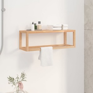 vidaXL Towel Rack 23.6 in.x7.9 in.x7.9 in. Solid Wood Walnut - 1 of 4