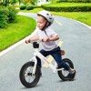 Infans Toddler Balance Bike, No Pedal 12” Training Bicycle for 3+ Years Old Kids with Rubber Tires and Height Adjustable Handlebar & Seat, White - 3 of 4