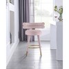 Meridian Furniture,Fitzroy Pink Velvet Counter Stool, Set of 2 - 2 of 4