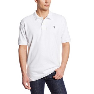 U.S. Polo Assn. Men's Solid Short Sleeve Interlock Polo Shirt, Golf Shirts for Men, Business Casual Polos - 1 of 2