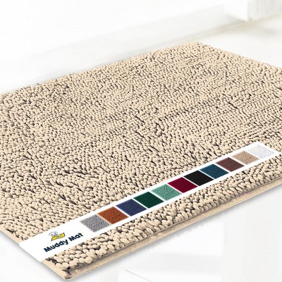 Muddy Mat Highly Absorbent  Soft Chenille Door Mat and Pet Rug Non Slip Thick Washable Area and Bath Mat for Indoor and Outdoor