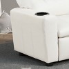 GlasFlength Sofas Kids Recliner Chair with Convenient Cup Holder Easy Clean Practical for Playrooms and Bedrooms, White, 21"*23"*27" - 3 of 4