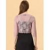 Allegra K Women's Elegant 3/4 Sleeve Sheer Floral Lace Cropped Bolero Shrugs - 4 of 4