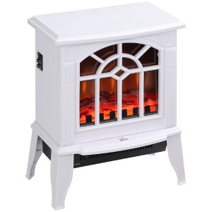 NicBex Freestanding Electric Fireplace with 3D Realistic Led Flame 1500W Heater Fireplace with Overheating Protection - 1 of 4