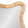 Kate & Laurel All Things Decor 24"X36" Rahfy Rattan Rectangle Scallop Mirror Natural - 3 of 4