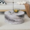 27.5" Round Coffee Table with Low Profile MDF Base,Modern Accent Table for Compact Spaces-The Pop Home - 3 of 4