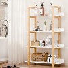 Book Rack Modern with Solid Wood Frame and Anti-Tip Hardware for Living Room 31.5in Wide - 3irtyhousy - 2 of 4