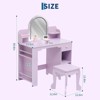Kids Vanity with Lighted Mirror & Stool, Little Girls Vanity with Adjustable LED Light - 3 of 4