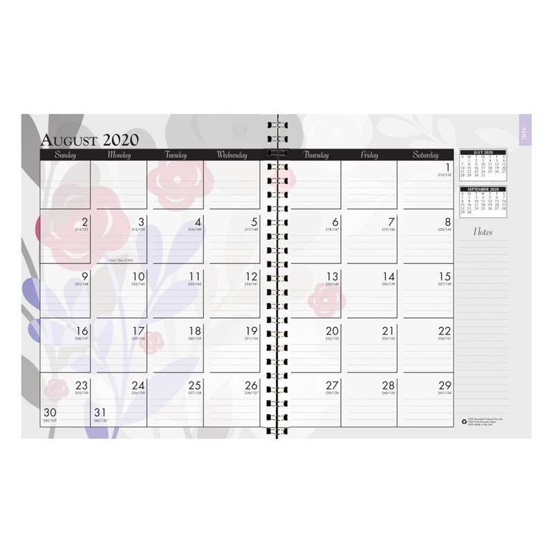 House of Doolittle® Monthly and Weekly Academic Calendar Planner, Wild Flower, July-August, 7" x 9", 2 of 3