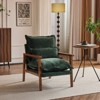 Karl Home Green Chenille Accent Chair Armchair With Pillow - 3 of 4