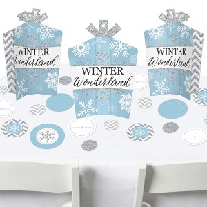 Big Dot of Happiness Winter Wonderland - Snowflake Holiday Party and Winter Wedding Decor and Confetti - Terrific Table Centerpiece Kit - Set of 30 - 1 of 4