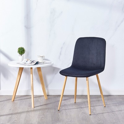 Akoasm Morden Fabric Dinning Chairs With Studry Legs-Black