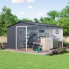 10x10 ft Metal Storage Shed with Pitched Roof & Lockable Door Galvanised Steel Storage Shed, Backyard Garden Lawn Outdoor Sheds - 2 of 4