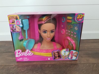 Barbie Rainbow Sparkle Deluxe Styling Head, Black Hair, Kids Toys for Ages 3 Up, Gifts and Presents, Size: 15.5 inches; 6.88 inches; 12.75 Inches