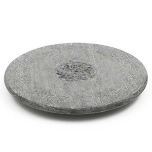 SEVOBAL Serving Platters Round Ceramic Snack Platter, Ideal for Parties, Gatherings, Family Dinners, Snack Serving Moments, Black, 20"*20"*4" - 1 of 4