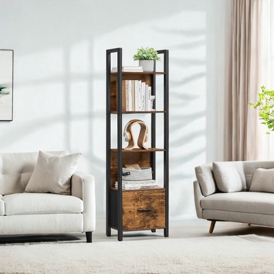 Industrial Style Ladder Shelf, 4-Tier Bookshelf with Steel Frame, Storage Rack Elevate Your Home Decor with the 4-Tier Ladder Shelf