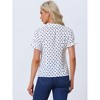 INSPIRE CHIC Women's Elegant Puff Sleeve Polka Dots Peter Pan Collar Vintage Shirt Top - 4 of 4