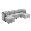 6-Seat Modular Sectional Sofa with Storage, U Shaped Couch Set with Reversible Chaise for Living Room - Morden Fort - 2 of 4