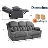 AMERLIFE 3 Seater Recliner Couch with Cup Holders, Comfy Reclining Sofas for Living Room - 3 of 4